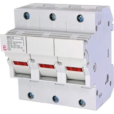 ETI Poistkový odpojovač EFD 14 3-pólový 50A 690V pre CH14 gG/aM s LED indikátorom