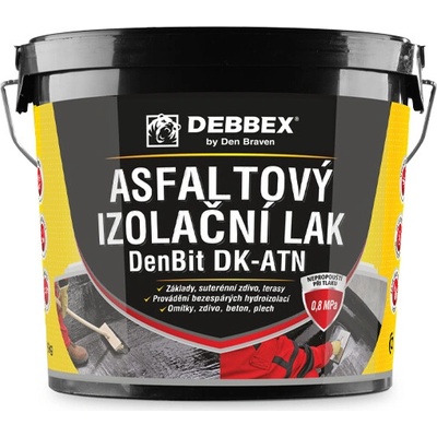 DEBBEX by Den Braven Asfaltový izolační lak DenBit DK-ATN 4,5kg Balení: 9 kg, Typ obalu: kbelík