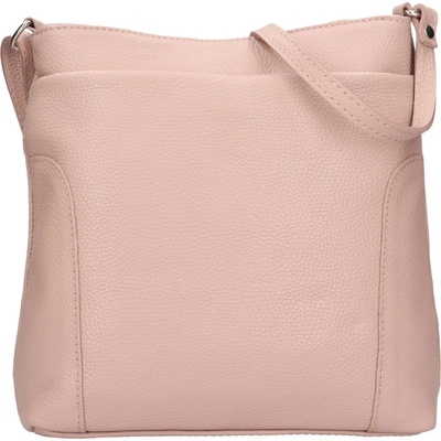 Dámská kožená crossbody kabelka Italia Emma světle růžová
