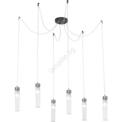 Kolarz 6009.30660 - Пендел RAGGIO 6xE14/25W/230V паяк матов хром (KL0142)