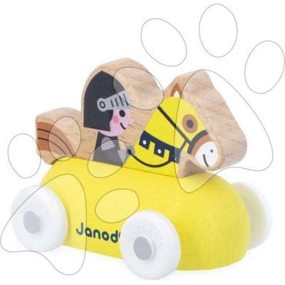 Janod Cross roads auto na tlačení s rytířem žluté J05925