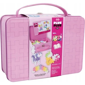 Plus-Plus Stavebnica veľký kovový ružový kufor 70 ks