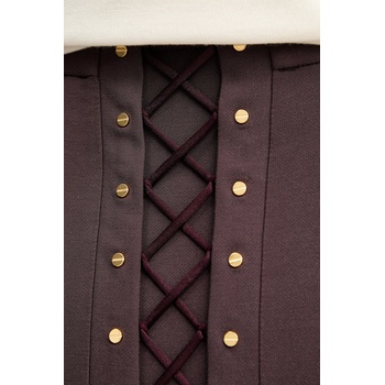 Elisabetta Franchi Пола Elisabetta Franchi в бордо къса с кройка тип молив GO14757E2 (GO14757E2)