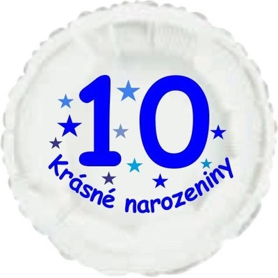 Balonky.cz Krásné 10. narozeniny fóliový balónek kruh pro kluky