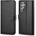 ICARER Haitang Leather Wallet Case - кожен (естествена кожа) калъф, тип портфейл за Samsung Galaxy S22 Ultra (черен)