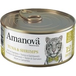 Amanova cat can 12 tuna shrimps - консерва за пораснали котки от всички породи, с Риба тон и скариди - 70 гр, Испания - 33370