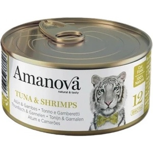 Amanova cat can 12 tuna shrimps - консерва за пораснали котки от всички породи, с Риба тон и скариди - 70 гр, Испания - 33370