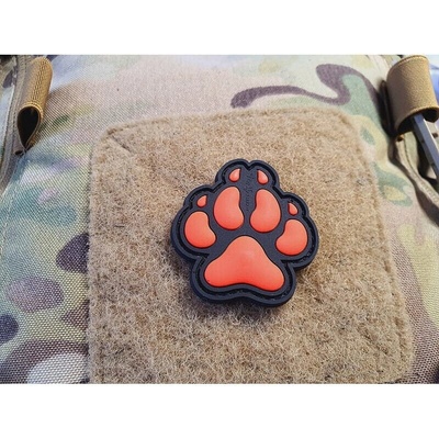 JACKETS TO GO nášivka K9 psia labka plastová velcro ČERVENÁ