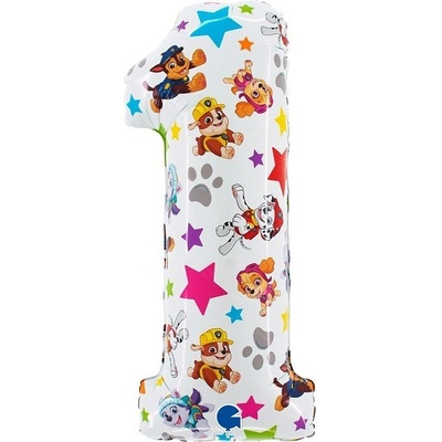 Grabo Фолиев Балон Цифра "1", Paw Patrol, 33x71 см (L221)
