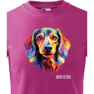 Dětské tričko Jezevčík Purpurová Canvas tričko 2444