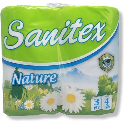SANITEX тоалетна хартия, 3 пласта, 4 броя х 65гр, Nature
