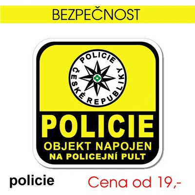 Policie – objekt napojen na pult - 5x5 cm / samolepka