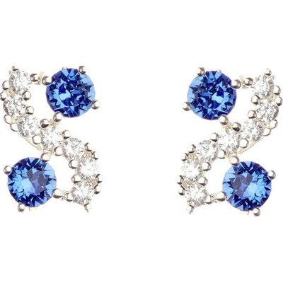 Oliver Weber Luxusné náušnice s modrými kryštálmi Meridian Lumiere 23243