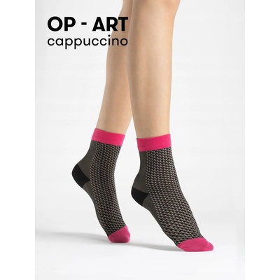 Dámske ponožky Op-Art 40 DEN cappucino