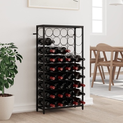 Prolenta Maison Exclusive Stojan na víno na 45 fliaš čierny 54 x 18 x 100 cm kované železo