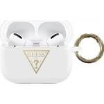 Guess Калъф Guess за AirPods Pro, бял, силиконов, Triangle Logo (GUACAPLSTLWH)