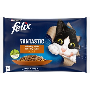 Felix Fantastic cat králik&jahňa želé 4 x 85 g