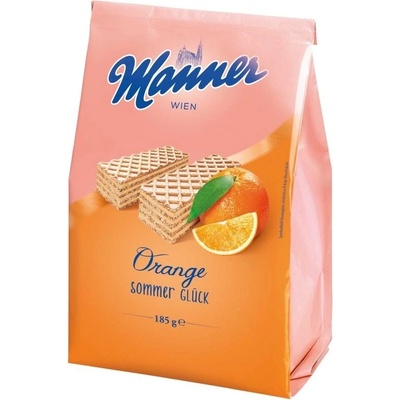 Manner Хрупкави вафли Manner с вкус на портокал 185 г