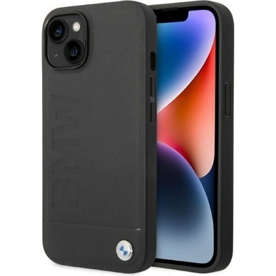 BMW Кейс BMW BMHMP14SSLLBK за iPhone 14 6.1", черен / черен, твърд, Signature Logo Imprint Magsafe (3666339072186)