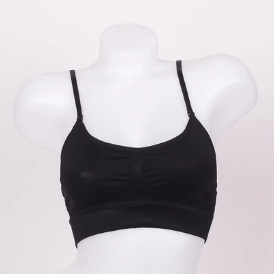 Оформящо бюстие с тънки презрамки в черен цвят