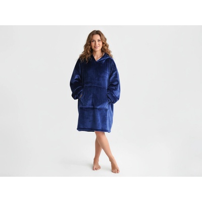 XPOSE Dětská mikinová deka s beránkem velká tmavě modrá