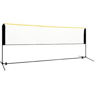 vidaXL Регулируема мрежа за бадминтон, 400x103x94-158 см, метал (93368)