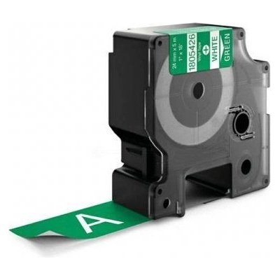 Compatible Съвместима лента с Dymo 1805426, 24mm x 5, 5m бял печат / зелен фон, винил (1805426)