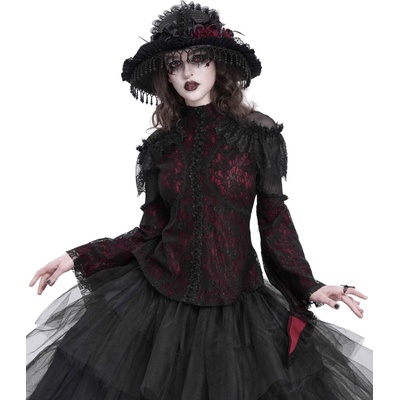 DEVIL FASHION tričko gotický and punk Dark Red Gothic Čierna