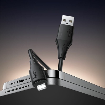Hoco X124 Silikonový USB A na Lightning 2,4A 1m černý