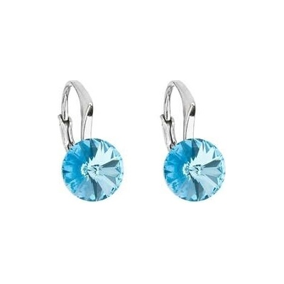 Evolution Group Cz Stříbrné náušnice s Crystals from Swarovski Aqua 31229.3 Aqua
