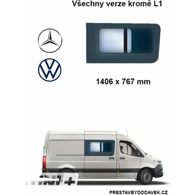 Boční pravé posuvné okno L2, L3 a L4 | Mercedes-Benz Sprinter / Volkswagen Crafter