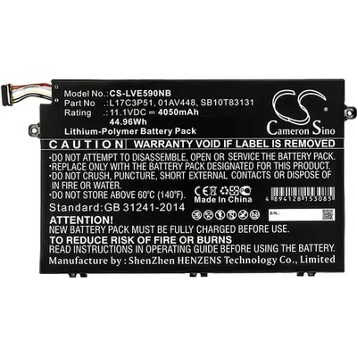 Cameron Sino Батерия за лаптоп LENOVO ThinkPad E14, ThinkPad E15, ThinkPad E480, ThinkPad E580 L17C3P51 LiPo 11.1V 4050 mAh CAMERON SINO (CS-LVE590NB)
