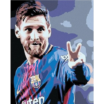 zuty Malování podle čísel Messi v dresu 40 x 50 cm vypnuté plátno na rám