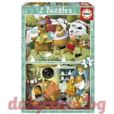 Educa Пъзел educa 19686 - 2 х 20 части - Горски приказки (edu19686)