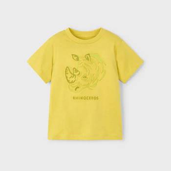 MAYORAL Тениска къс ръкав релеф "rhino" в жълт цвят за мини момче Майорал