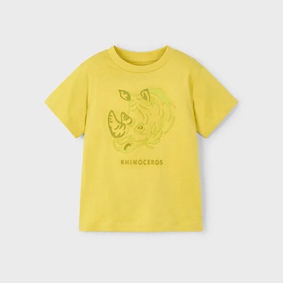 MAYORAL Тениска къс ръкав релеф "rhino" в жълт цвят за мини момче Майорал