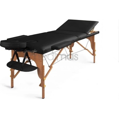 Medimas Masážny stôl hliníkový drevený Prosport 3 čierna
