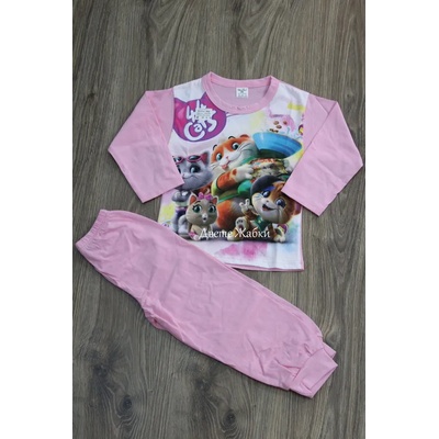 КомТекс Пижама с дълъг ръкав Котки, 98, 116