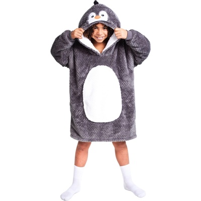 Cozy Noxxiez Tučňák hřejivá televizní mikinová deka s kapucí