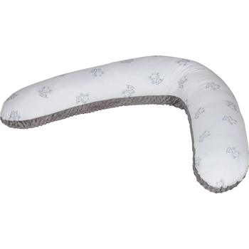 Bubaba Възглавница за кърмене Сиво-бяла със слончета (50160)