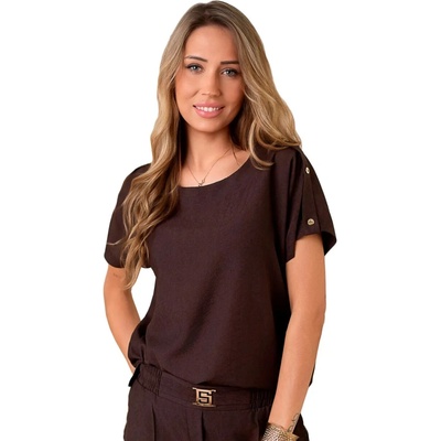 Hajdan dámská halenka 1259_02 choco brown