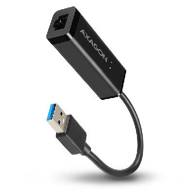 AXAGON ADE-SR, USB-A 3.2 Gen 1 - Gigabit Ethernet sieťová karta, auto inštal, čierna ADE-SR