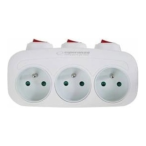 Esperanza elec. socket splitter 3 sockets switch white