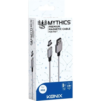 Konix Кабел Konix - Mythics Premium Magnetic Cable 3 m, бял (PS5)