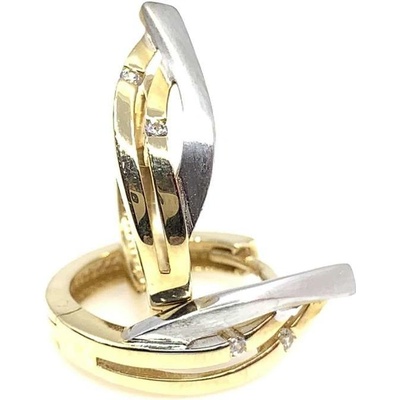 Jan Kos jewellery zlaté náušnice s bílým kamenem 59626467