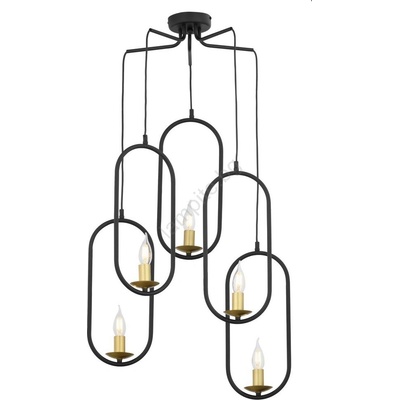 JUPITER 1811 - PI5 E14 - Полилей на въже PONTI 5xE14/40W/230V черна (10701811)