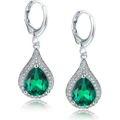 Elanis Jewel Dámské náušnice Brillance Priscilla Smaragd Green s krystaly Swarovski® EJ00595