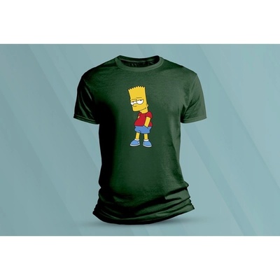Sandratex dětské bavlněné tričko Bart Simpson lahvově zelená