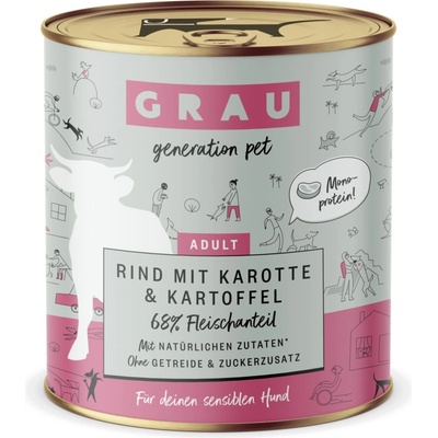 Grau Adult Hovädzie s mrkvou a zemiakmi 800 g
