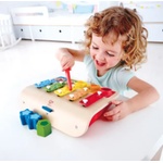 Hape Музикална играчка, Hape, Дървен ксилофон и сортер, 7 части